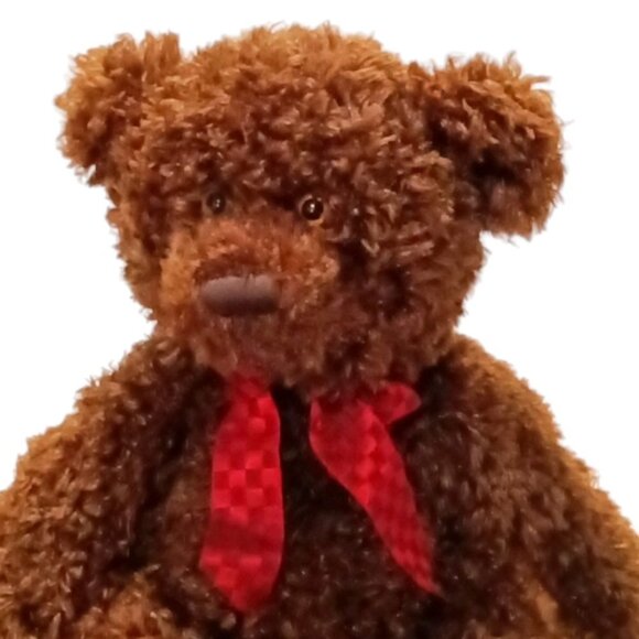 Porter Made Exclusively for Bombay Co. Curly Haired Dark Brown Teddy Bear 16 in - Picture 5 of 7